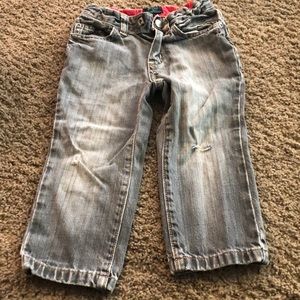 Mini boden grey jeans 2-3 year with distressed knee